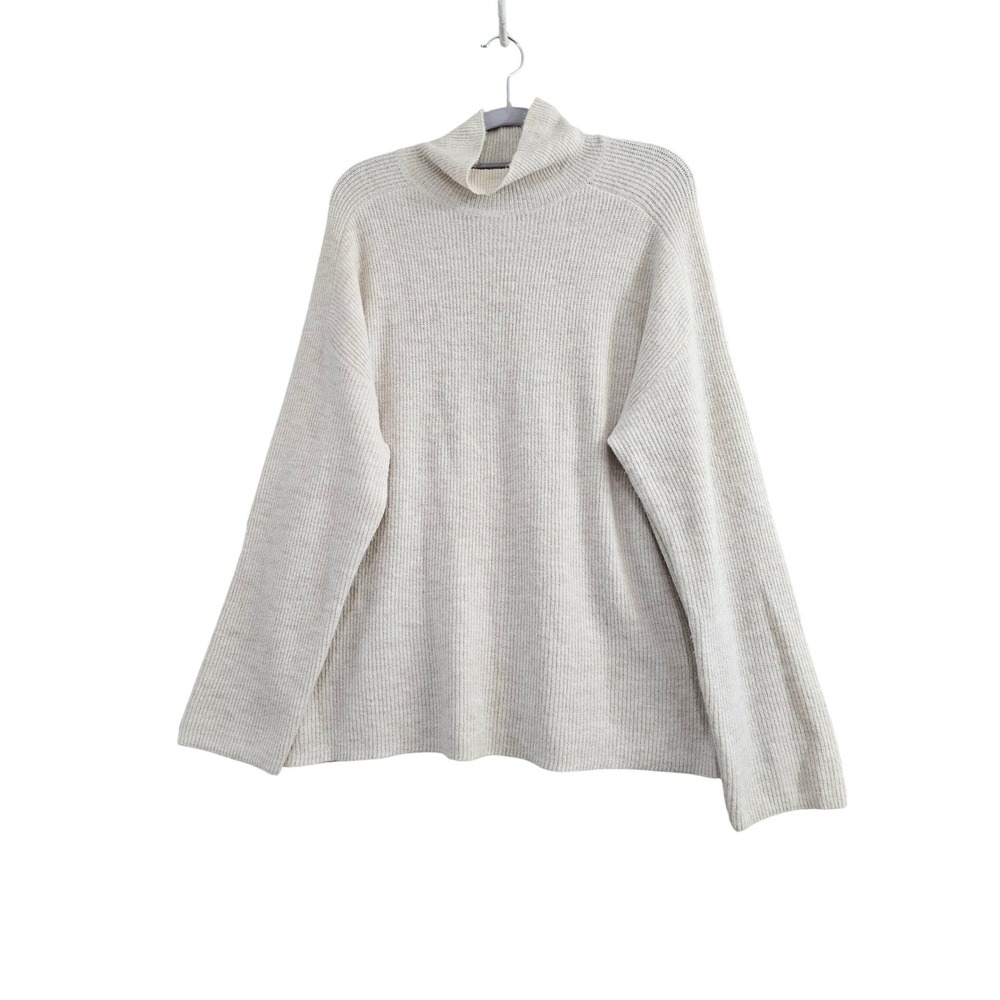 Marc Aurel Sweater Womens 36 Cream Ribbed‎ Knit Mock Neck Long Sleeve Pullover